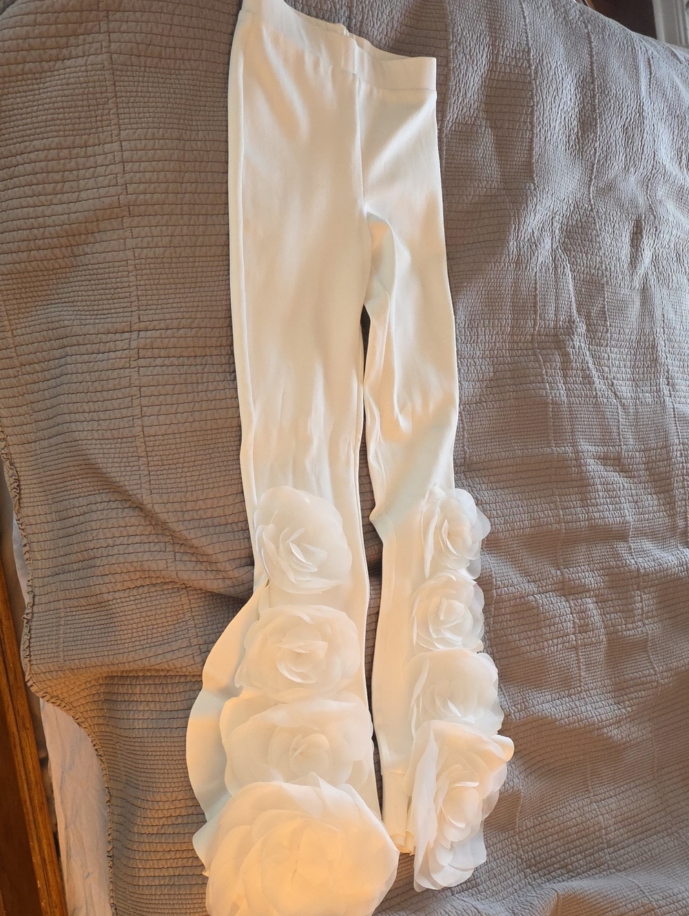 Cynthia Rowley White Floral Appliqué Womens Leggings 4